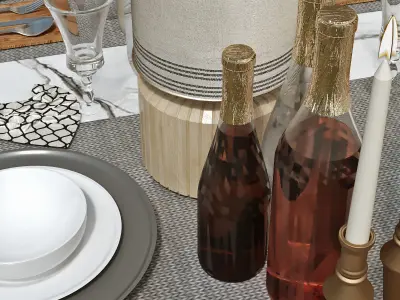 Tableware set 150 Low-poly 3D model