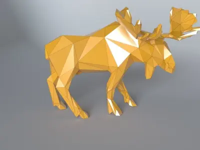 low-poly 3D printer model Moose Low-poly 3D model