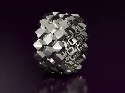 3line rhombus Ring  Free 3D print model