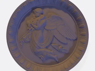 Angel on a plate 3D print model