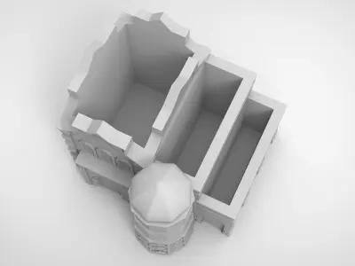 European style architectural castle 3D print model