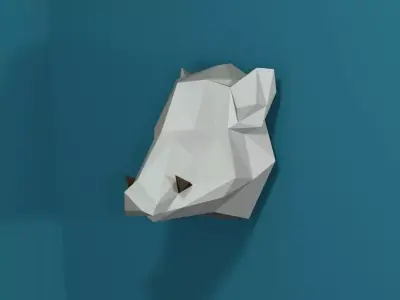 Low poly Boar Trophy Low-poly 3D model