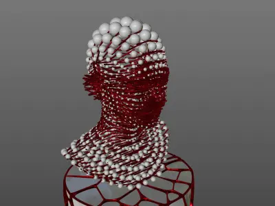 Layered Statue Sculpture 3D 3D model