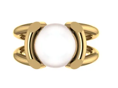 PEARL GOLD OPEN RING  3D print model