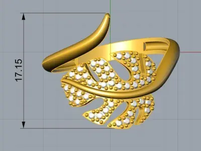 Leaf design ring 3D print model