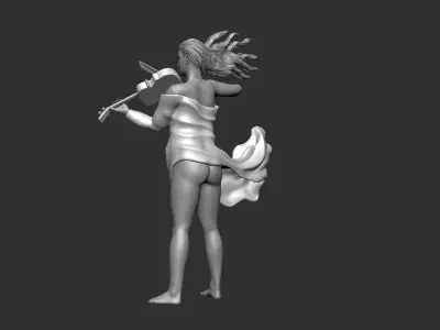 Hot female playing violin - nsfw 3D print model