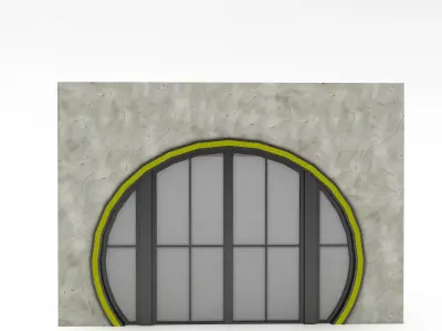 round cafe door 3D model Low-poly 3D model