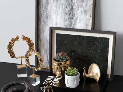 Decorative sets 018 Low-poly 3D model