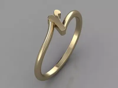 Alphabet Ring R 3D print model purchase