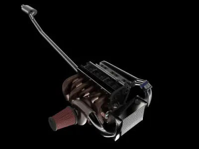 I4 Turbo Engine 3D model