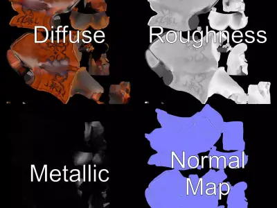 Vintage Western Boots model pack Low-poly 3D model