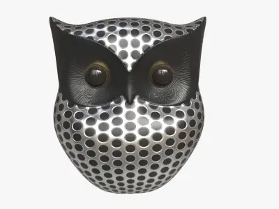 Metal Owl Figurine 3D model