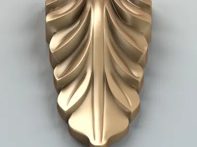 Carved decor vertical 005 3D model