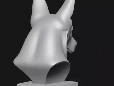 Dog sculpture 3D print model 6