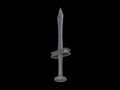 3D Low Poly Fantasy Medieval Sword Model - 3D Fantastik Kilic Low-poly 3D model