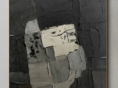 Plaster two square photo frames 12 Low-poly 3D model