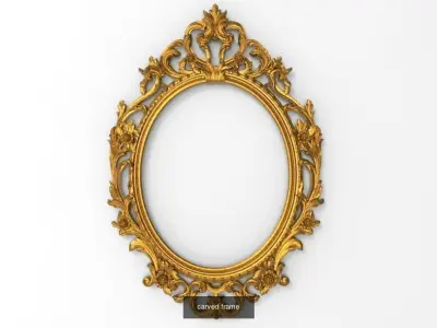 4 carved frames set 3D Model Collection