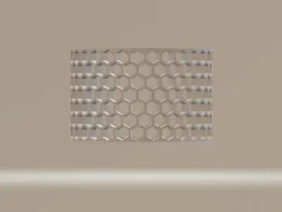 Simple cylinder with hexagonal mesh or honeycomb pattern 3D model