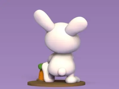 Bunny pulling a carrot 3D print model