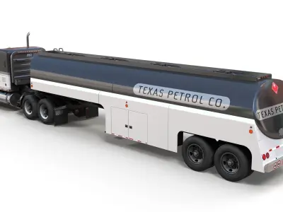 Kenworth W900A tanker Low-poly 3D model