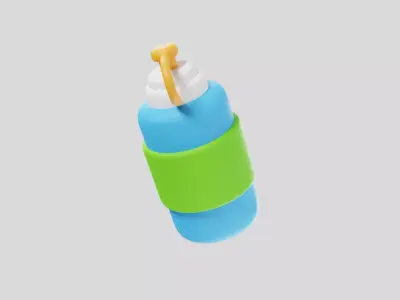 Sports Water Bottle Tennis 3D model