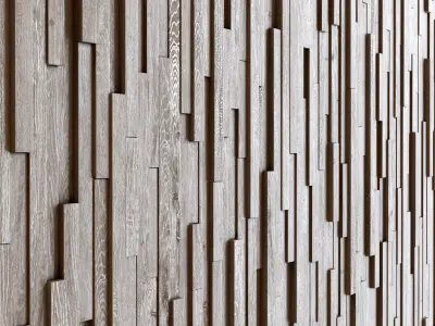 Wall wood long rail n1 3D model