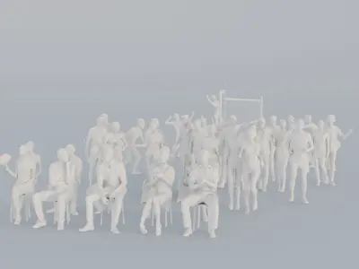 02 BEACH SPORT CASU1 SITTELE SITTING PEOPLE SCANS MAN WOMAN 3D print model