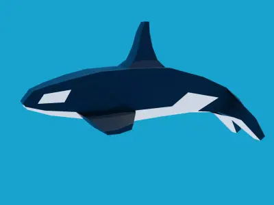 Killer whale template papercraft 3D model Low-poly 3D model
