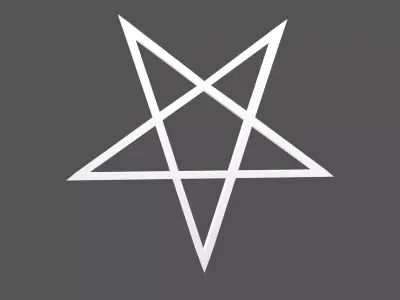 Inverted Pentagram Symbol v1 002 Low-poly 3D model