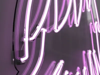 Angel Wings - Neon Sign 3D model