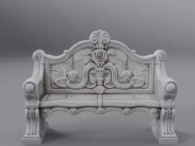 stone bench 3D model