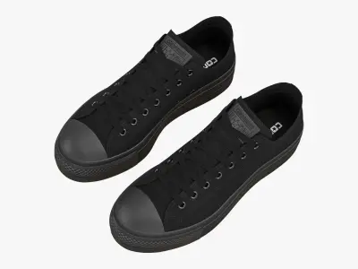 Chuck Taylor All Star Lift Platform Low Top Mono Black 3D model