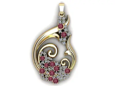 flora design pendant for women  3D print model