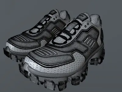 PRADA CLOUDBUST SHOES PBR Low-poly 3D model