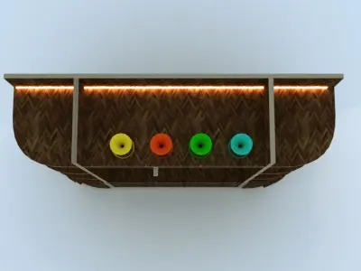 T V Unit minecraft entertainment center Low-poly 3D model