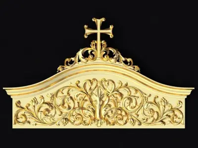 Central decor ornament for furniture 3D model 1073