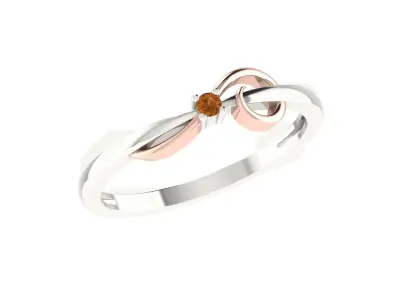 Light Weight White Gold Diamond Ring  -ZA RN 427 3D print model