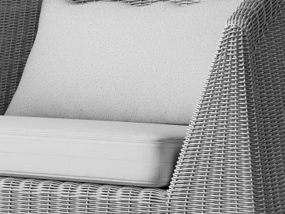 Cane Line Kingston Lounge chair set 3D model