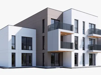 apartment building Low-poly 3D model