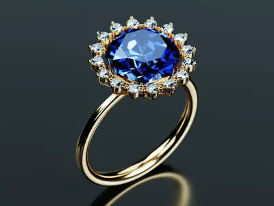 Gold Pearl Ring 3D model