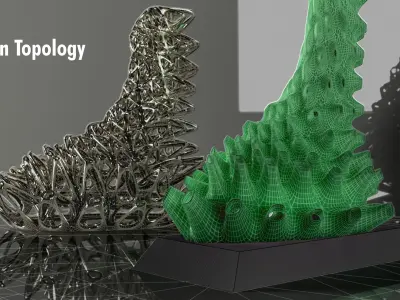 Organic Tableware Decoration and Lamp 3D model
