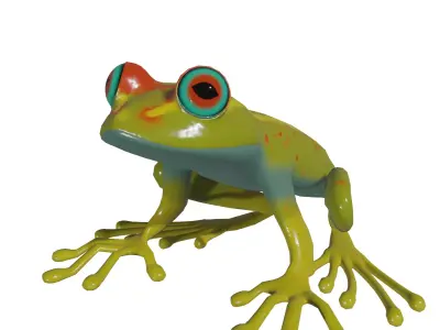 Froggy colorful frog Low-poly 3D model