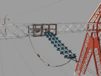 Electricity Pole 25 Low-poly 3D model