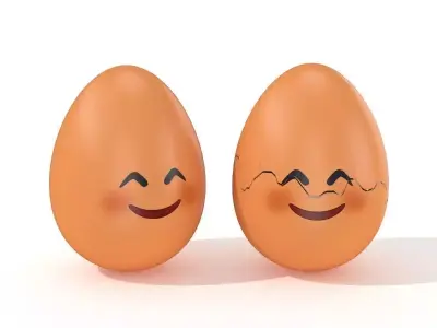 Egg Cracked Emoji N014 Low-poly 3D model