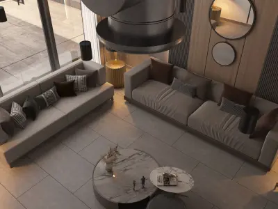 3D Reception - Dining Interior design project 3D model