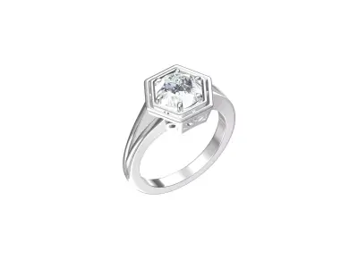 Antique Solitaire Ring 3D print model