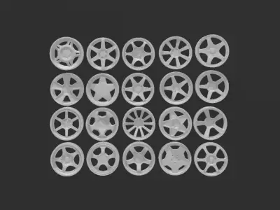 20 PCS HOT WHEELS RIM PACKS 3D print model