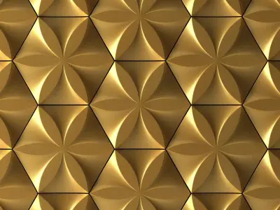 panel3D golden flower 3D model