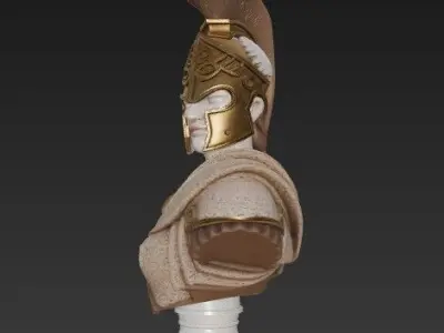 King Leonidas Bust  Ancient Spartan Hero 3D model