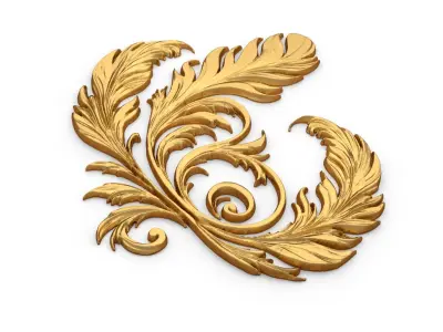 feather decor set wall panel 11 3D model
